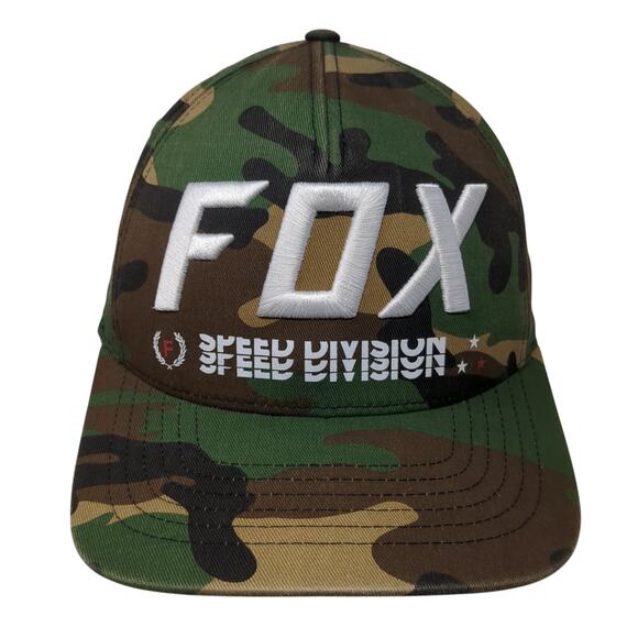 Fox Speed Division Fitted Hat Multicolor XL Embroidered Camouflage - Picture 1 of 9